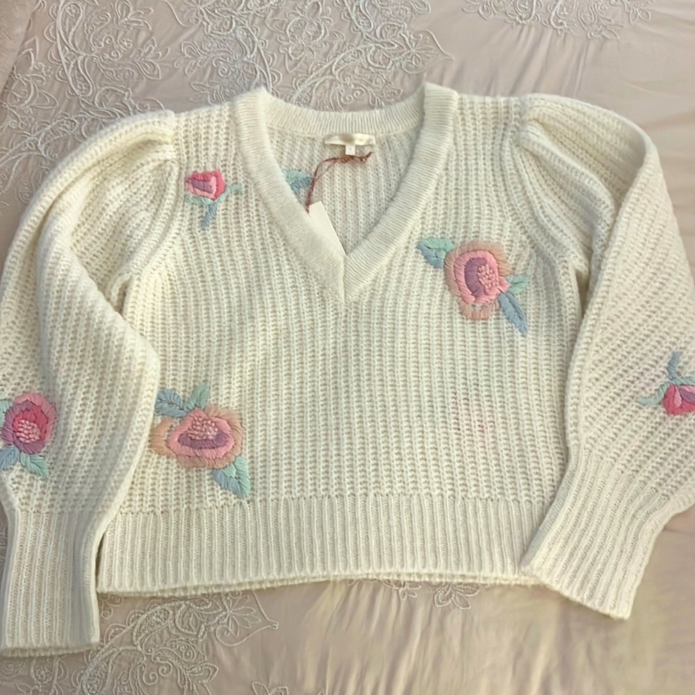 NWT LoveShackFancy Size Small Ridge Pullover